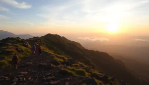 Trekking in Indonesia: Trekking through lush mountains and rugged trails for adventure lovers.