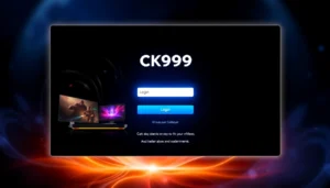 Secure ck999 login page interface with gaming visuals and user authentication action, emphasizing safety and quick access.