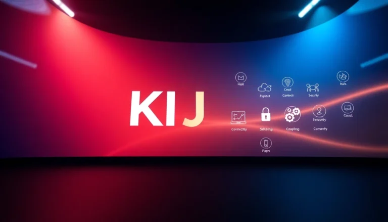 KJC logo displayed on a sleek digital interface emphasizing innovation and security features of the platform.