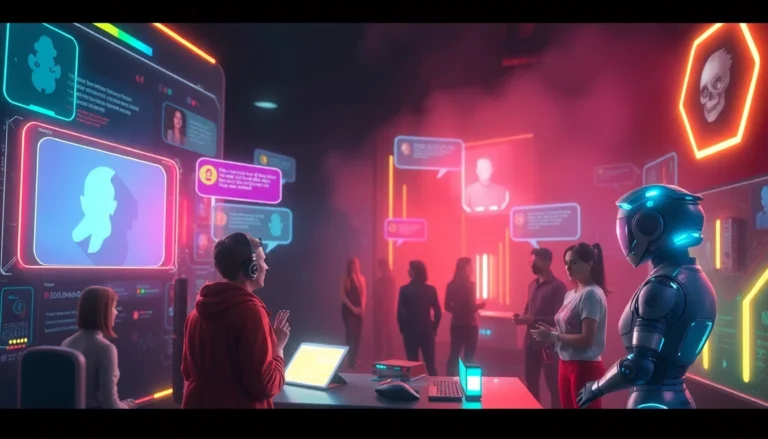 Spicy AI Chat platform with engaging chat bubbles and vivid digital visuals for immersive roleplay experiences