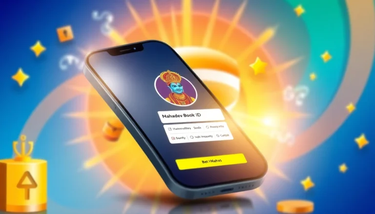 Showcase of a user logging into Mahadev book id on a smartphone, highlighting secure login and