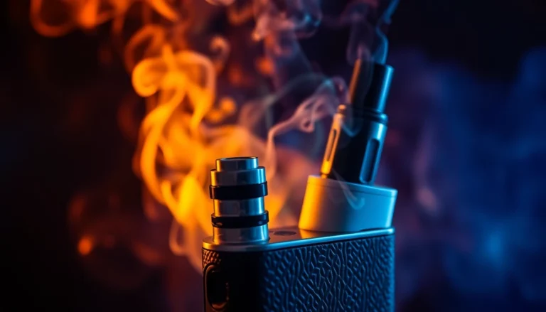 E-cigi vapor clouds rising from a modern electronic cigarette device in a clean setting