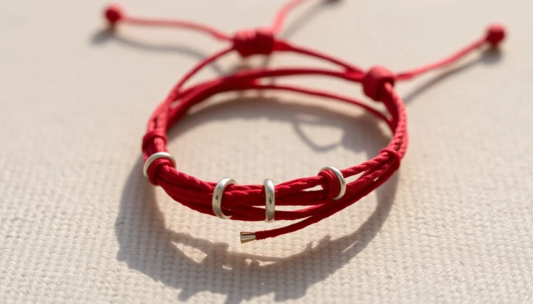 Showcase of a stylish bracelet na czerwonym sznurku with silver beads, perfect for everyday