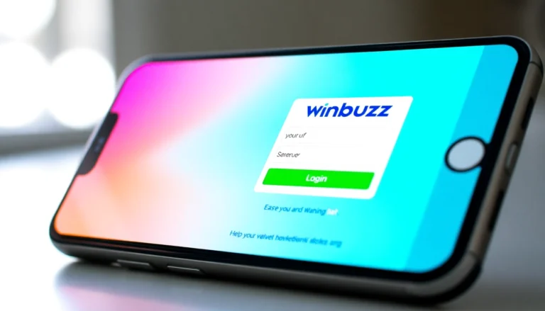 Winbuzz login page on a smartphone with clear login fields and a secure user interface for