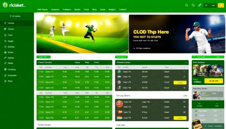 The Cricbet99 club online cricket betting platform showcasing live scores and betting options