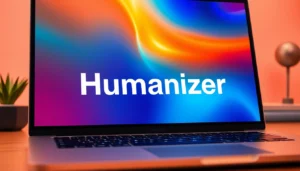 Humanizer tool transforming AI text into natural writing on a computer screen for seamless