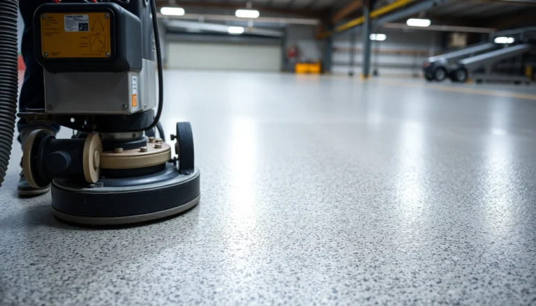 Concrete grinding Birmingham professionals polishing industrial concrete floors with advanced